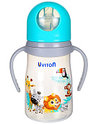 Детская бутылочка Uviton Zoo с широким горлышком 250 мл 0228/02 бирюзовый