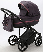 Детская коляска Adamex Rimini Deluxe 2 в 1 RI236 СЛИВОВАЯ.КОЖА+Т.СИРЕНЬ.ПЕРЛ.ОТДЕЛКА