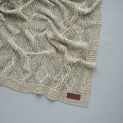 Плед вязаный Little Star Terry 90х90 см оливковый меланж