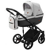 Детская коляска Adamex Amelia 3 в 1 AM266-TIP (СВ.СЕР.ТК.+Т.СЕР. КОЖА)