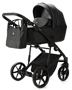 Детская коляска Adamex Mobi Deluxe New 2 в 1 MN-SA02 ЧЕРНАЯ КОЖА