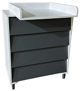 Детский пеленальный комод Антел Marcel белый/графит