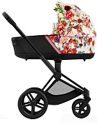 Коляска для новорожденных Cybex Priam IV Matt Black Spring Blossom Light