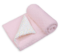 Детский плед плюшевый Сонный Гномик Буль-буль светло-розовый