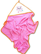 Детское полотенце для купания Uviton Kitten 90х90 см розовое
