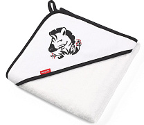 Полотенце бамбуковое BabyOno махровое 85х85 см зебра/белое