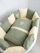 Комплект в детскую кроватку Lappetti Organic baby cotton для овальной и прямоугольной кроватки 6 предметов 6116 зеленый