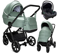 Детская коляска Noordi Fjordi Leather V2 3 в 1 с автокреслом Terra Edusky Black 1462039 Sage