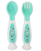 Набор Uviton Ложечка и вилочка на присоске 0209 мятный
