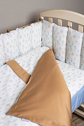 Комплект в кровать Lappetti Летняя история для прямоугольной кроватки 6 предметов голубой