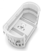 Комплект в овальную кроватку Erbesi Tato Ovale 3 предмета белый/серый