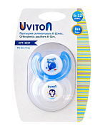 Пустышка Uviton ортодонтическая 6-12 мес 2 шт 0097 кит/пингвин