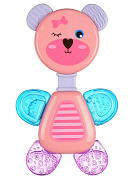 Прорезыватель-погремушка Uviton Flexy Bear 0276 розовый