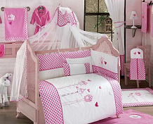 Детский комплект в кроватку Kidboo Lovely Birds 6 предметов Pink