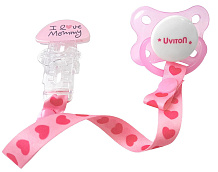 Набор Uviton I love mammy пустышка и держатель 0-6 мес 0193/02
