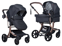 Детская коляска-трансформер Aimile Original Gold чёрное золото