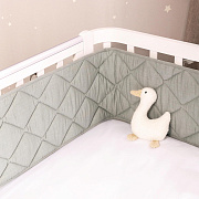 Бортик в кроватку стеганые Perina Slim СБ.120 серо-оливковый