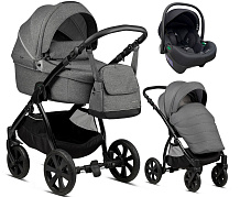 Детская коляска Noordi Fjordi 3 в 1 с автокреслом Terra Edusky Black 1132813/1302813 Dark Grey