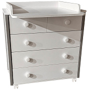 Детский пеленальный комод Антел Malenkiy Princ ЛДСП 800/5 538179 белый/серый