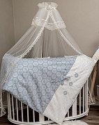 Комплект в кроватку Lappetti Ривьера для овальной и прямоугольной кроватки 6 предметов голубой