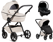Детская коляска Tutis Uno 6 Plus Leather collection 3 в 1 с автокреслом Elo Lux EduSky Black 1602151 Latte