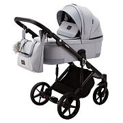 Детская коляска Adamex Marco 3 в 1 GA01 (СВ. СЕР ТК.+ СВ.СЕР КОЖ. ОТДЕЛКА)