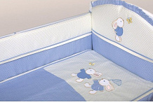 Комплект в кровать Lappetti Летняя история для овальной кроватки 6 предметов голубой