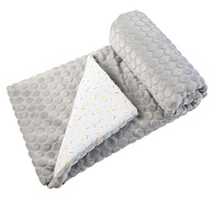 Детский плед плюшевый Сонный Гномик Буль-буль серый