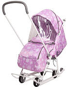 Детские санки-коляска Nika Наши Детки 3-1К НДТ3-1К/СН сиреневый Снежинки