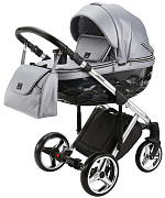 Детская коляска Adamex Chantal Special Edition Deluxe 3 в 1 C102 (СЕР.ПЕРЛ.КОЖА ХРОМ.РАМА)