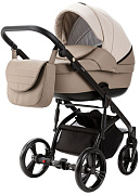 Детская коляска Adamex Lanti Deluxe 3 в 1 LN-SD44 (СВ.БЕЖ.КОЖА + Т.БЕЖ.КОЖА)