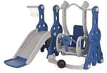Горка-Комплекс Pituso Космо горка,качели,баскет.кольцо Синий/серый