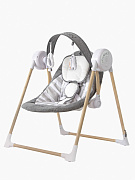 Детские электрокачели AmaroBaby Wooden Swing серый