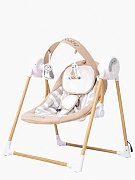Детские электрокачели AmaroBaby Wooden Swing бежевый