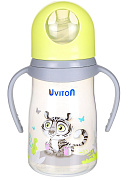Детская бутылочка Uviton Zoo с широким горлышком 250 мл 0228/02 зеленый