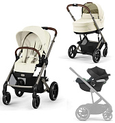 Коляска Cybex Balios S Lux TPE 2025 Aton B2 i-Size Volcano Black 3 в 1 Seashell Beige