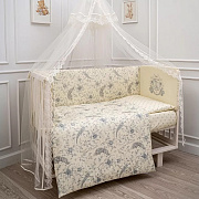 Комплект в кровать Lappetti Райский сад для прямоугольной кроватки 6 предметов 6132/4 сливочный