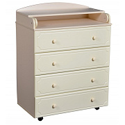 Детский пеленальный комод Антел Ульяна-5 МДФ 80/4 слоновая кость