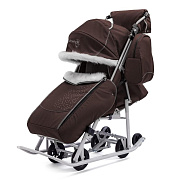 Детские санки-коляска Pikate Снеговик шоколад