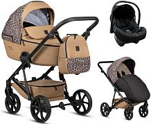 Детская коляска Tutis Viva 6 Plus Wild Elegance 3 в 1 с автокреслом Elo Lux EduSky Black Savannah Brown