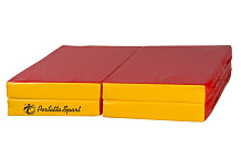 Детский мат Perfetto Sport № 11 (100х100х10 см) складной 4 сложения красно/жёлтый