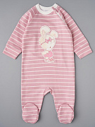 Комбинезон на молнии Little Star Лапочка дочка 0208 (ЧЗ-мз) розовая полоска 68