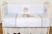 Комплект в кроватку Lappetti Мышки на облачке 6 предметов кофейный