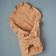 Конверт-одеяло на выписку Little Star с лентой Бант лето 90х90 3113 бежевый