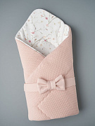 Конверт-одеяло на выписку с лентой весна-осень Little Star 3134 бант, пудра