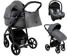 Детская коляска Roan Esso 2025 3 в 1 с автокреслом Tutis Elo Lux EduSky Grey ESS114/1 Grey/Black