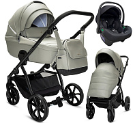 Детская коляска Noordi Fjordi Leather V2 3 в 1 с автокреслом Terra Edusky Black 1462074 Sleet
