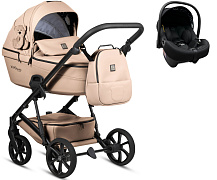 Детская коляска Tutis Viva 6 Plus Teddy 3 в 1 с автокреслом Elo Lux EduSky Black 1612111 Creamy