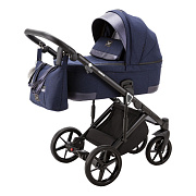 Детская коляска Adamex Marco 3 в 1 GA09 (Т. СИН ТК.+ Т.СИН ПЕРЛ КОЖ. ОТДЕЛКА)