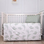 Комплект постельного белья Lappetti Дино сафари 3 предмета 3150 зеленый-белый